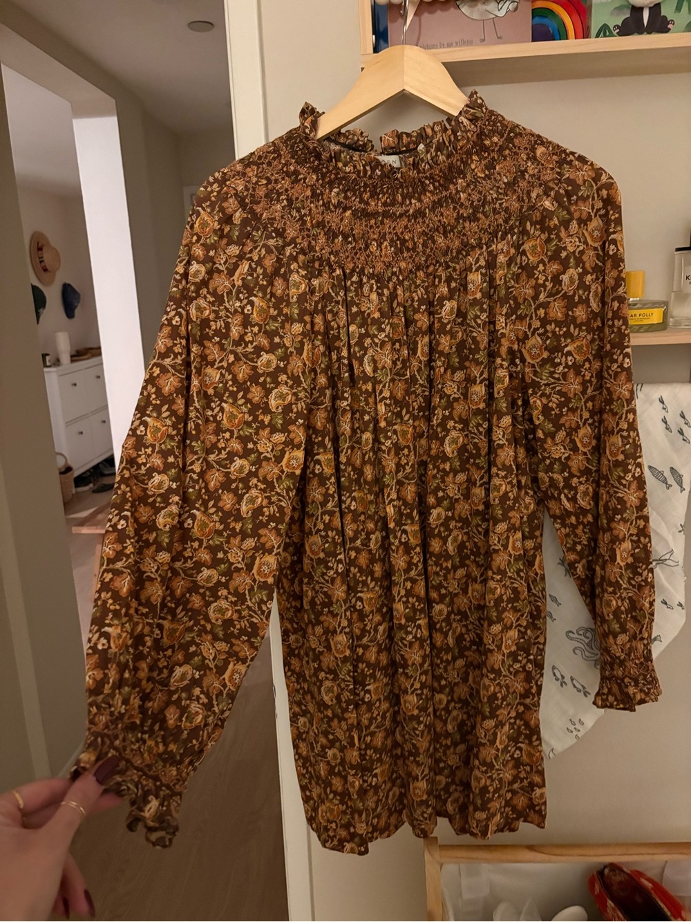 Doen Idalie cotton dress in Mulberry Vine print